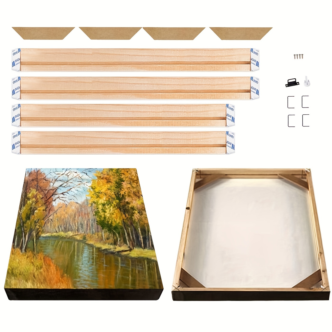  DIY Canvas Stretcher Bars - 8x8 Inch Wood Canvas Frame - Easy  to Assemble, Gallery Wall Wrapped Canvas Oil Frame Kits Canvas Tools &  Accessories for Oil Paintings, Prints, Paint by