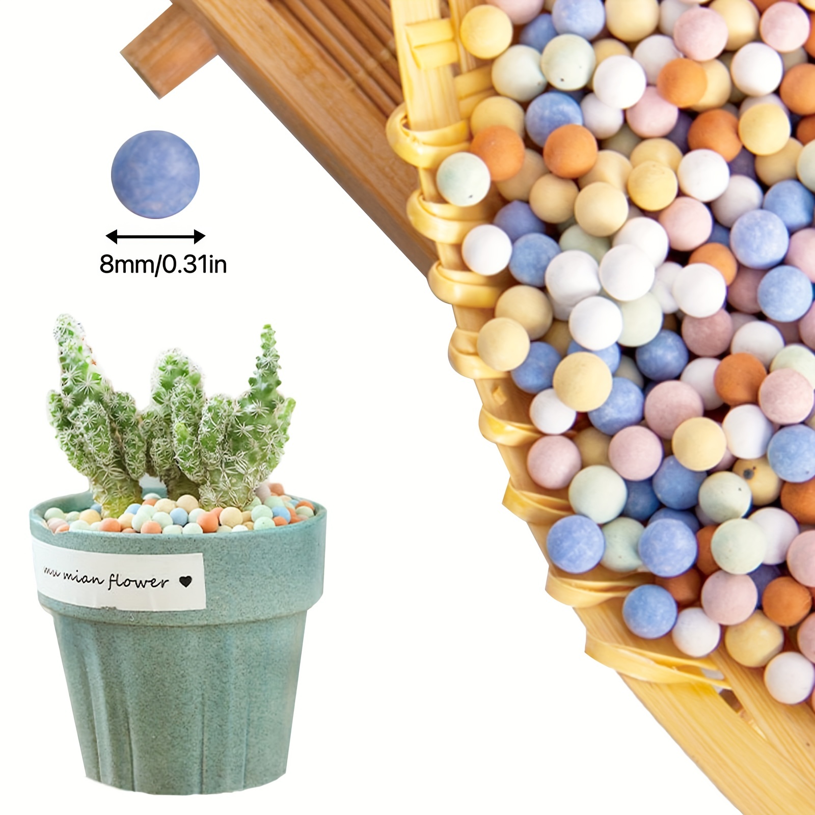 1set, Garden Mini Ceramsite Clay Pebbles For Orchids And Indoor Plants, Perfect Drainage Solution And Soil Topper For Cacti, Succulents, And Bonsai,200g