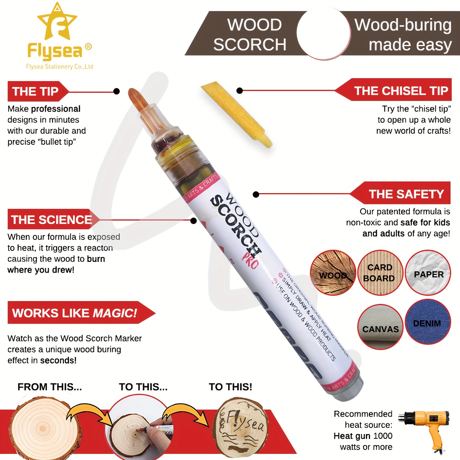 Woodburning Pen Tool, Non-toxic Marker For Burning Wood, Chemical