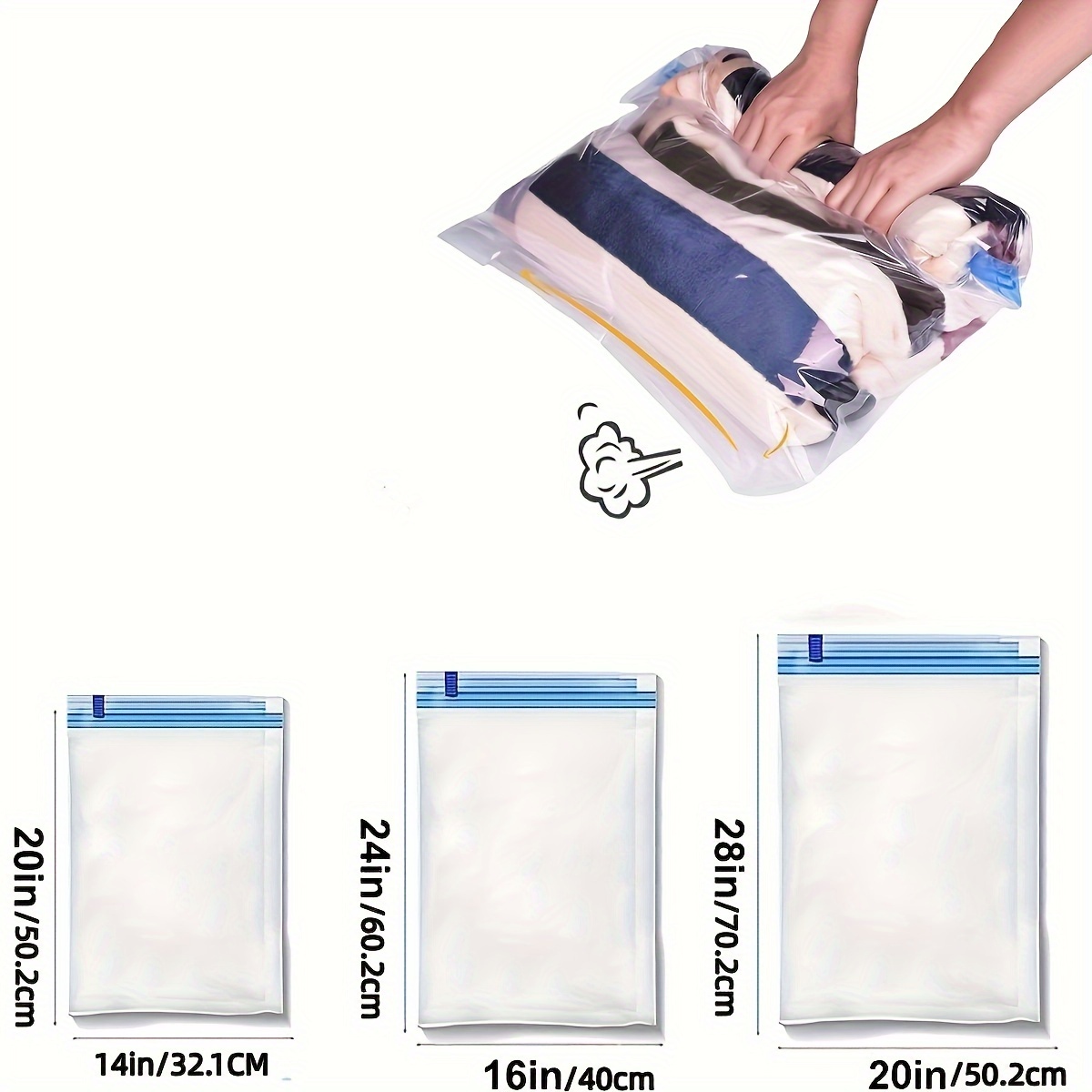 Vacuum Compression Bag, Travel Storage Bags For Clothing - Compression Bags  For Travel - No Vacuum Or Pump Bags - Save Space In Luggage Accessories -  Temu