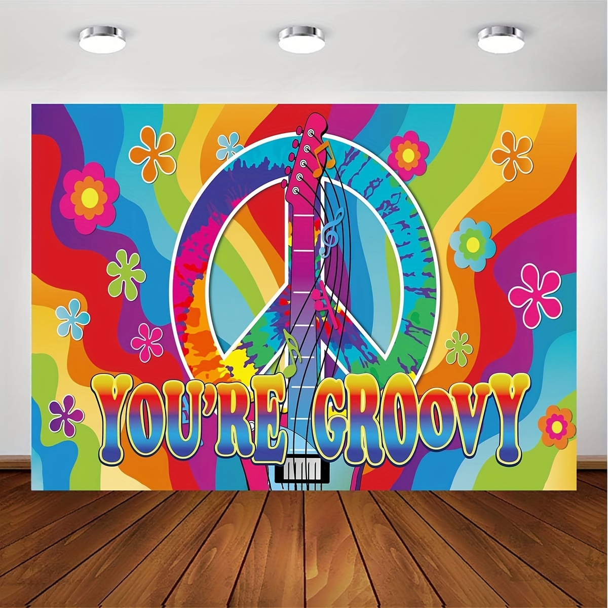 Tie Dye Birthday Backdrop 7x5ft 60's Hippie Theme Happy Birthday  Photography Background Groovy Colorful Rainbow Birthday Party Decorations  Kids Adult