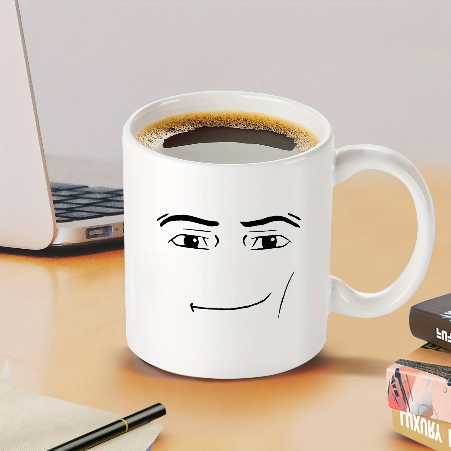 1pc, Man Face Coffee Mug, 11oz Ceramic Coffee Cups, Novelty Water Cups, For  Hot Or Cold Drinks Such As Cocoa, Milk, Tea Or Water, Summer Winter