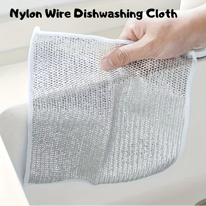 2-4pcs Multipurpose Wire Dishwashing Rags For Wet And Dry Cleaner