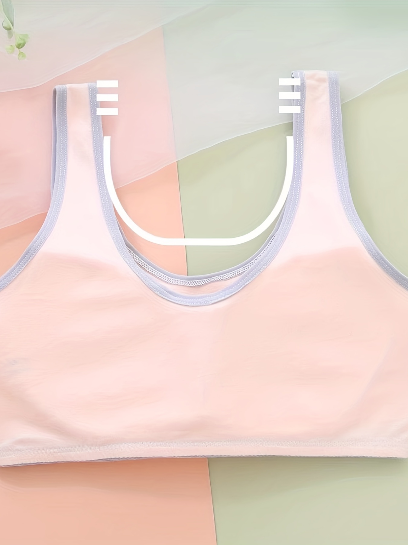 Girl's Cotton Bralette Solid Color Underwear Breathable - Temu