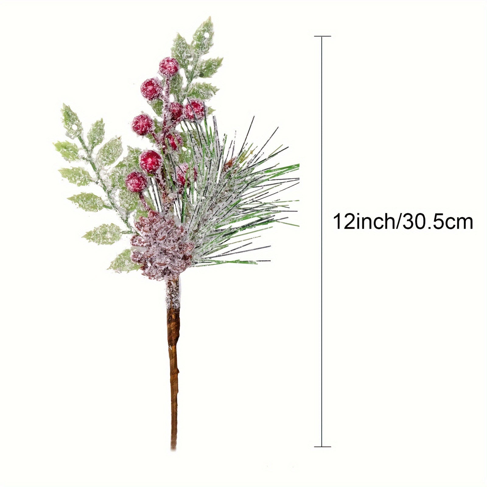 Christmas Berries Pine Picks Branches Pine Needle Stems With - Temu