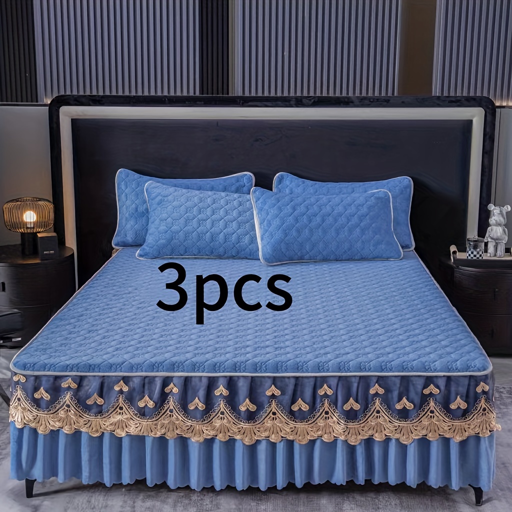 1pc Bed Skirt Wrap Around Elastic Adjustable Bed Skirt Warm Soft Cozy For  Bedroom Living Room, High-quality & Affordable