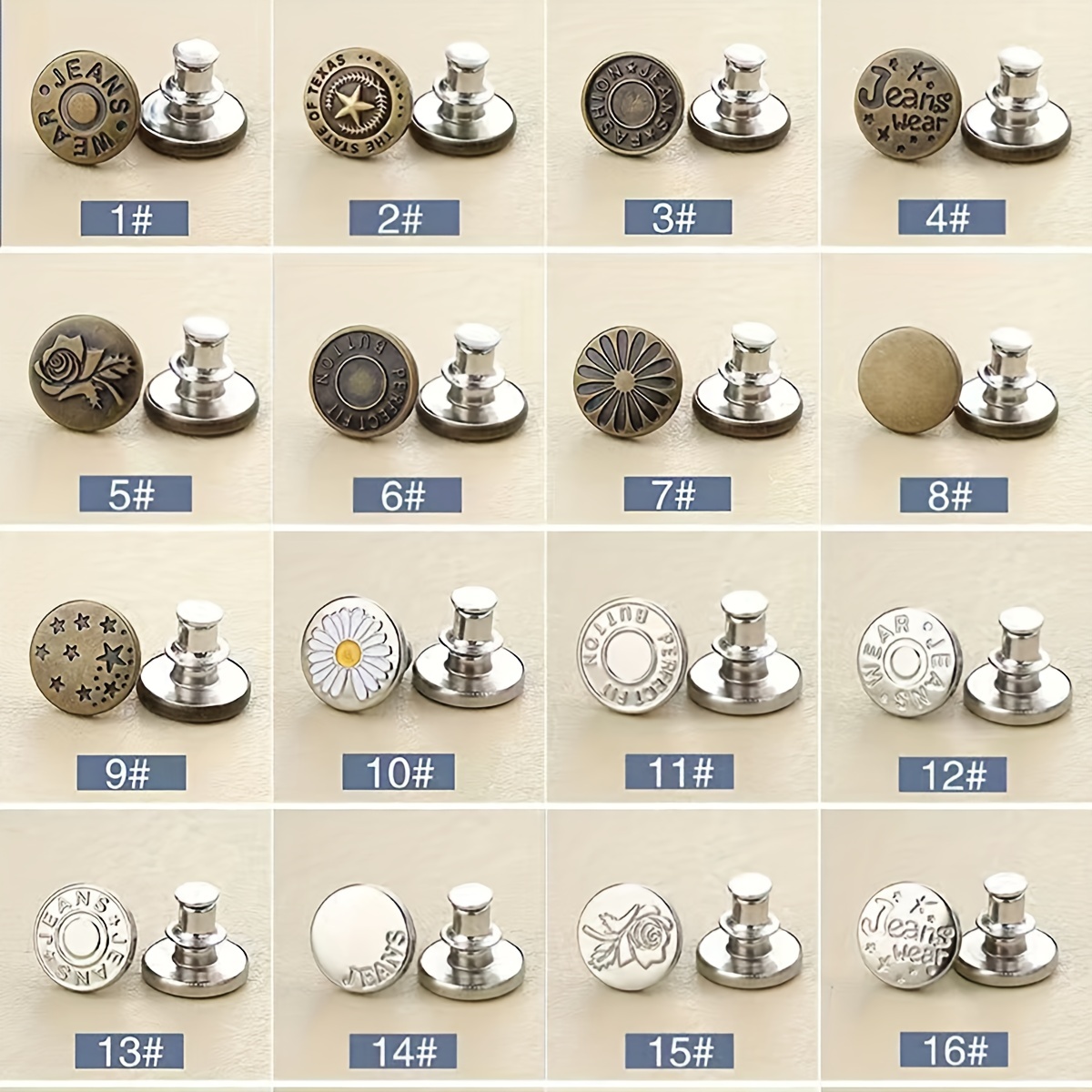 5Pcs Snap Fastener Metal Buttons for Clothing Jeans Perfect Fit Adjust  Button self Increase Reduce Waist