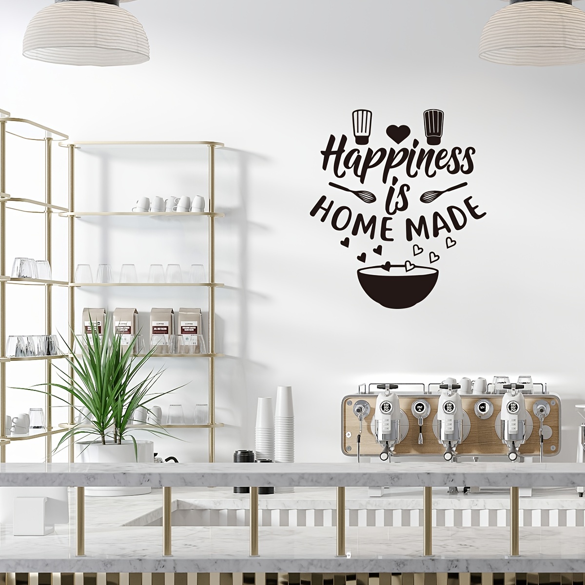 1 Foglio, La Felicità È Fatta In Casa Cucina Adesivi Murali Decalcomanie Da  Muro In Vinile Per Cucina Citazione Inglese Decorazioni Per La Casa