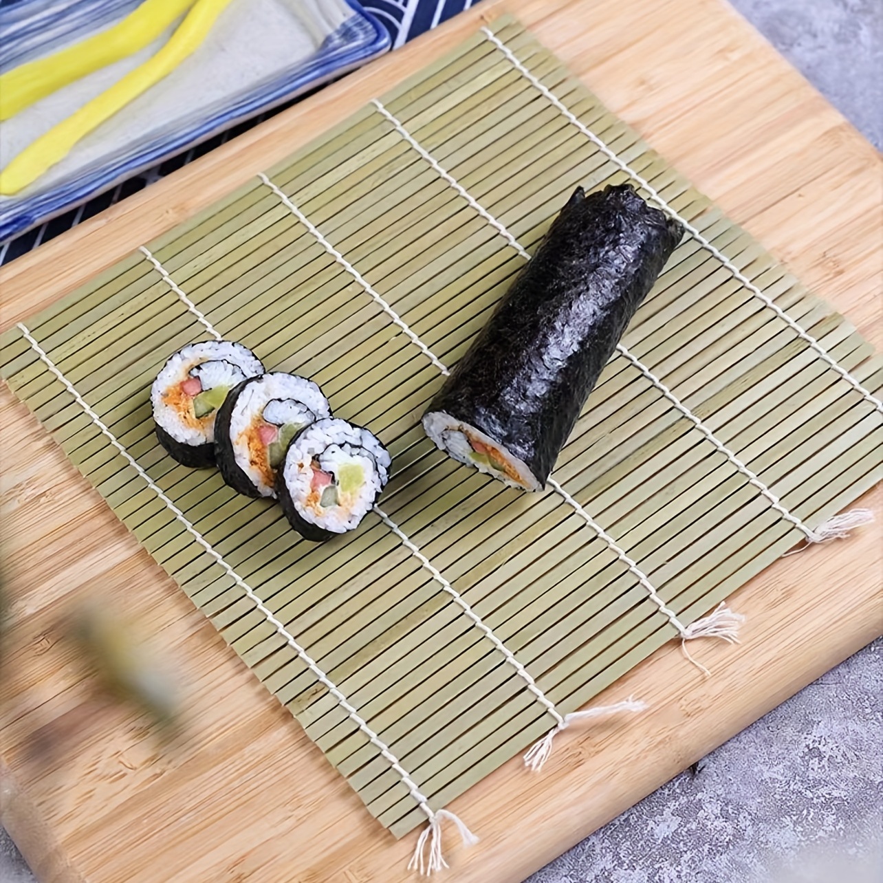 Sushi Rolling Mats Natural Bamboo Rolling Mat Sushi Mat - Temu