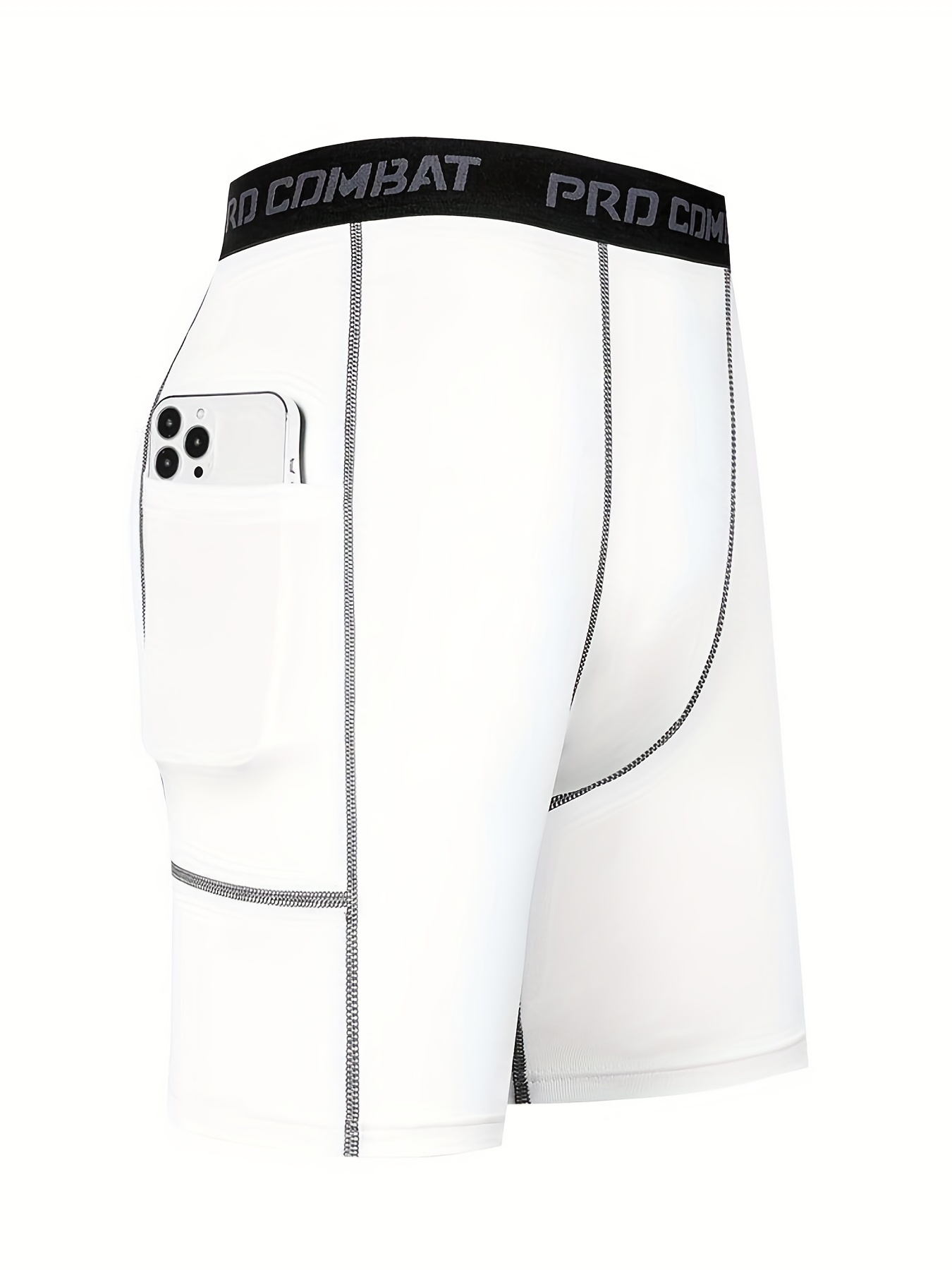 Men's Quick Dry Compression Shorts With Pocket for Basketball Running