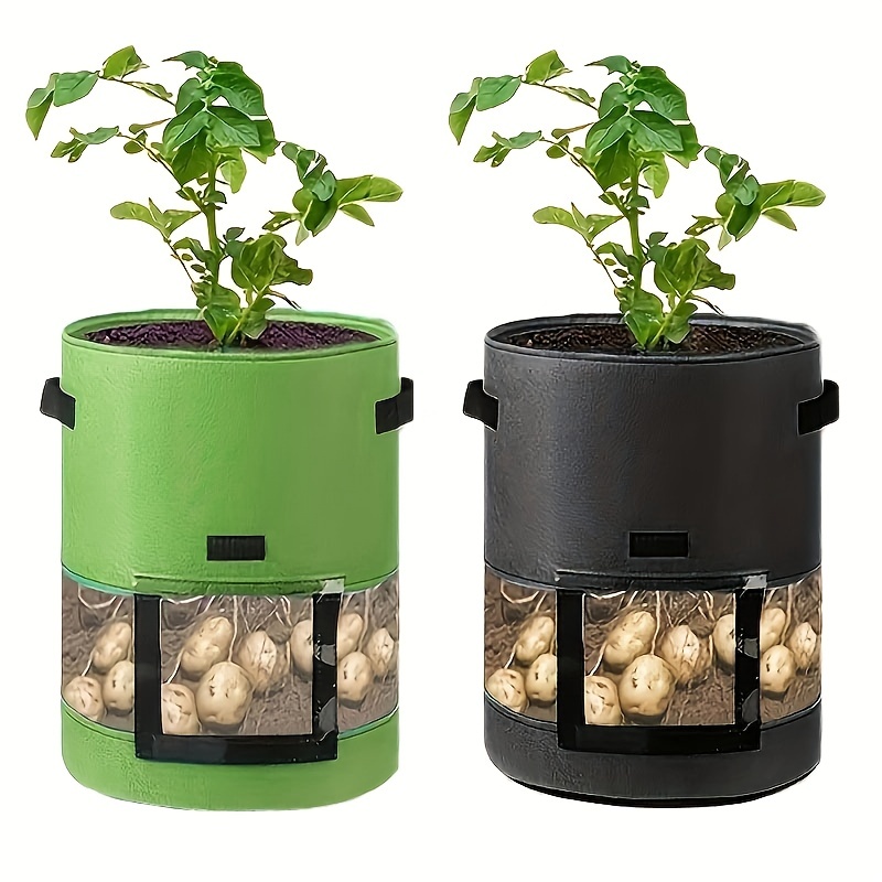 YQLOGY Potato-Grow-Bags, Garden Vegetable Planter with Handles&Access Flap  for Vegetables,Tomato,Carrot