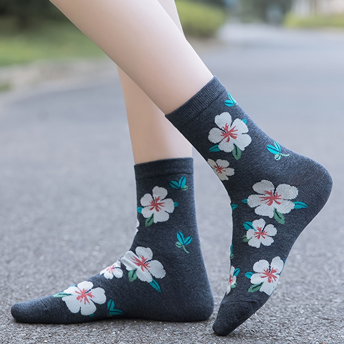 free shipping Women Socks 5 pairs Novelty Casual Cotton Crew Socks Shop ...