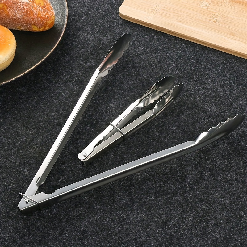 1pc Stainless Steel Food Tongs Barbecue Tool For Commercial Hotel Bbq Bread  Meat Clip