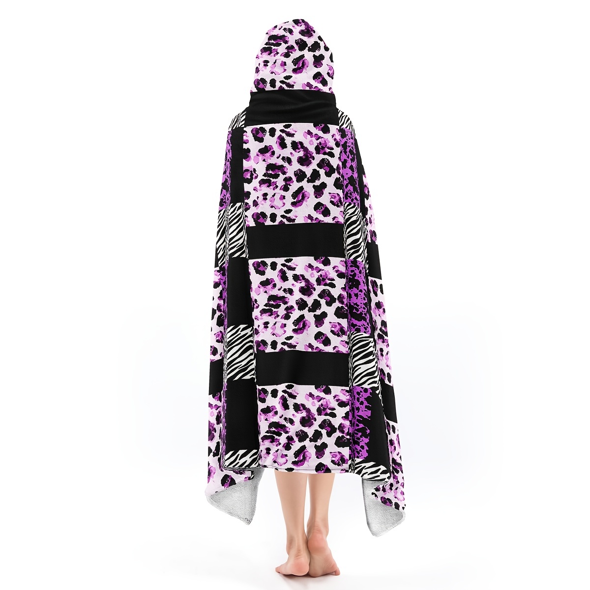 Leopard print hooded blanket hot sale