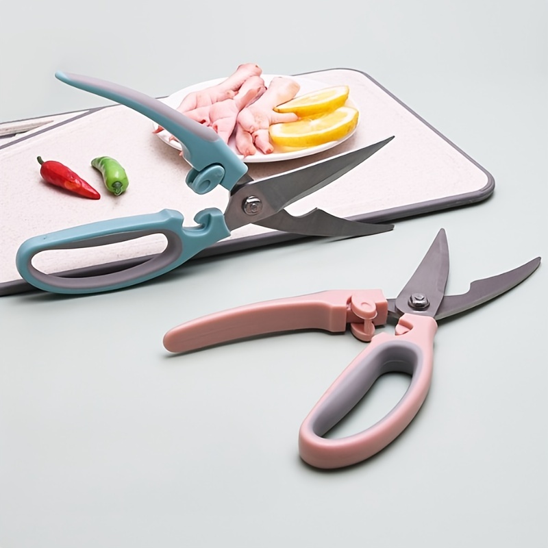 2pcs, Kitchen Scissors, Heavy Duty Sharp Food Shears For Cooking Cutting  Chicken Bone Meat Vegetable Fish, Poultry Shears, Dishwasher Safe, Stainless