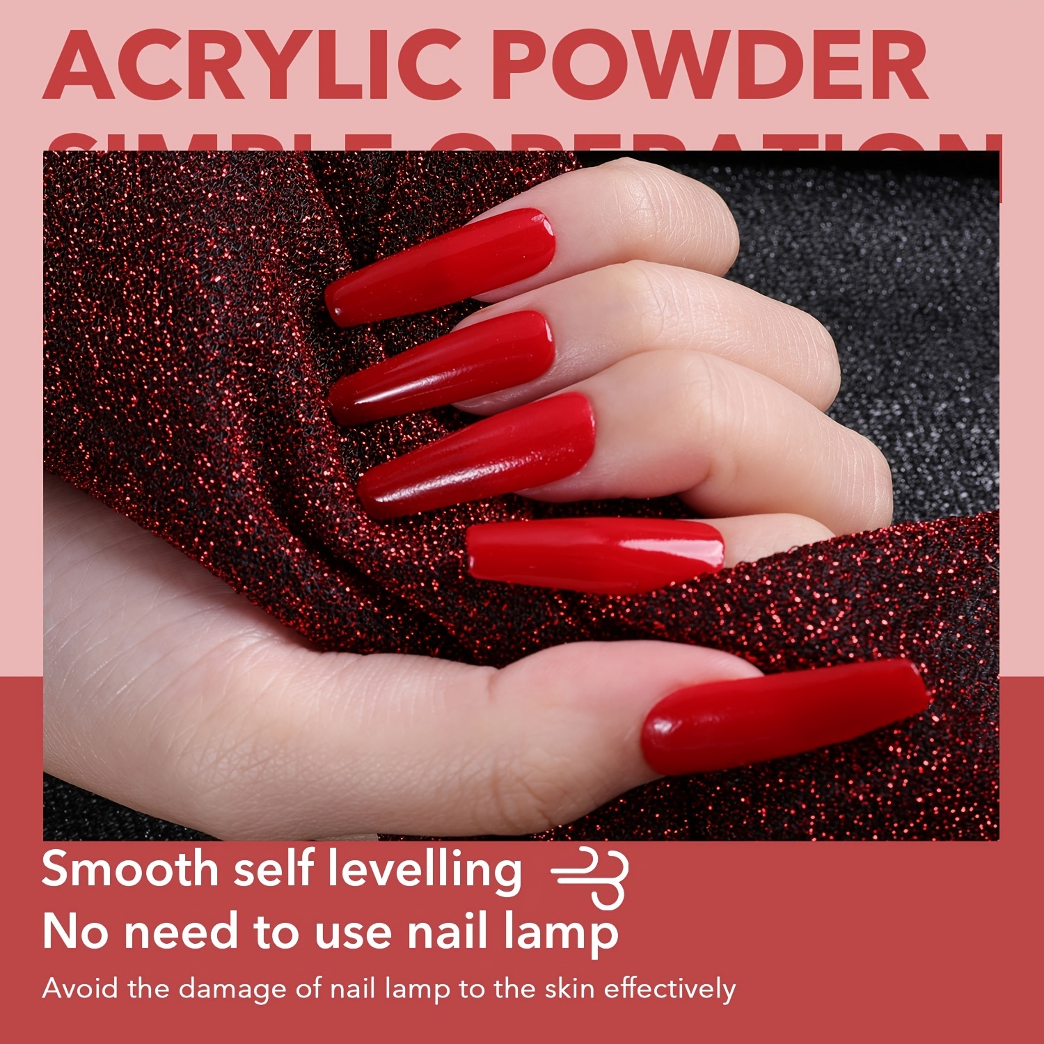 Aokitec Pinkish/red Acrylic Powder For Nails Professional - Temu