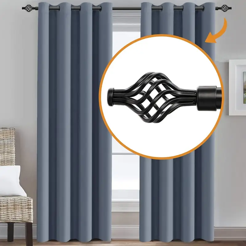 Spiral Hollow Decorative Curtain Rod With Bracket Load Bearing Dust Proof And Rust Metal Multi Section Detachable Assembly Adjule Blackout Dry Home Accessories Temu Canada