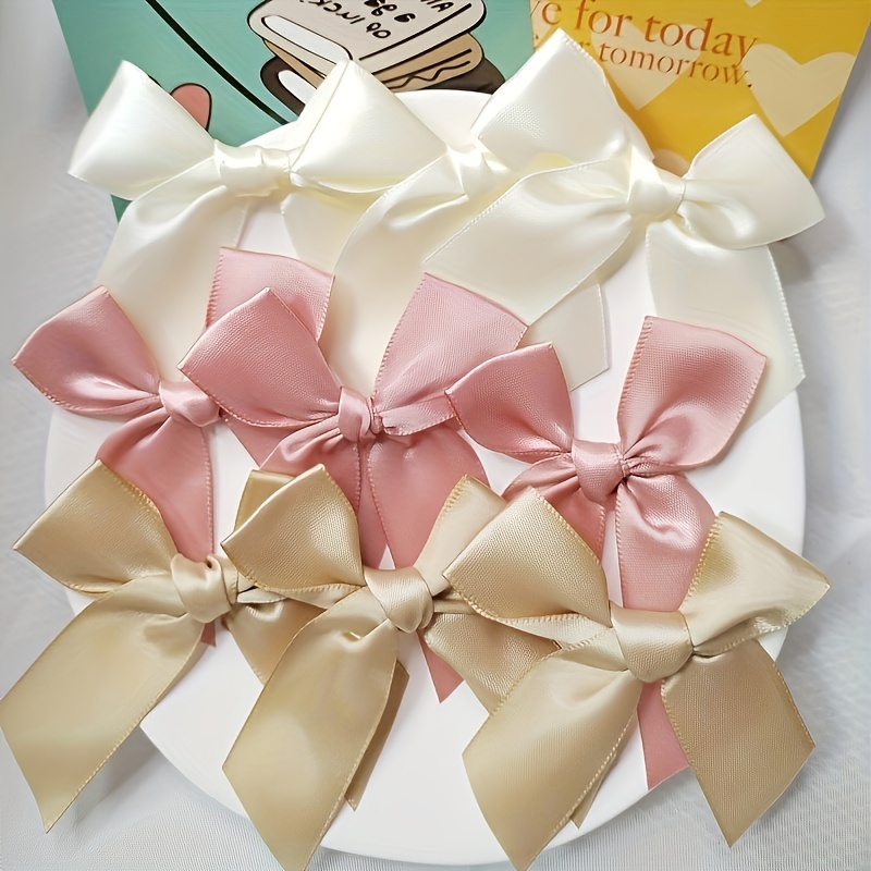 Big Satin Ribbon Bow 10Pcs Flower Hair Bows Ribbons Wedding Appliques  Sewing Kit