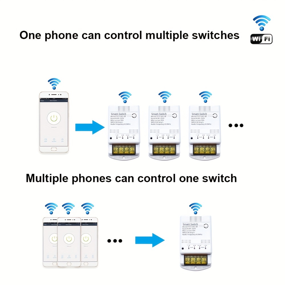 WiFi RF DIY Smart Light Switch Module Universal Breaker Timer Works with  Alexa Google Home