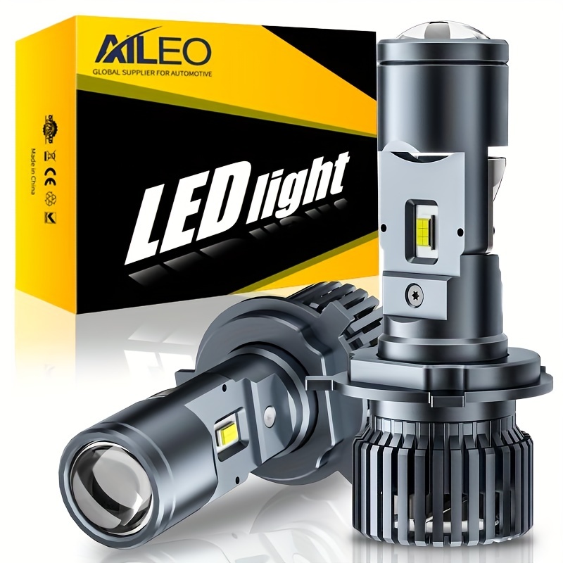 AILEO Canbus LED H4プロジェクターLEDライトカーミニレンズHI/LOビーム6000KスーパーブライトLHD RHD 64000LM  110W自動車バルブ