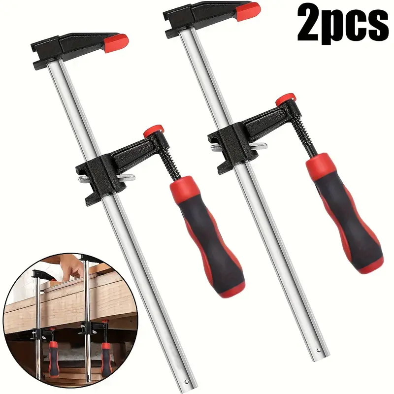 2pcs 12 Steel Bar Clamps Set Quick Adjust Wood Clamps 3 Throat Depth 500  Lbs Load Limit Table Clamp Quick Release F Clamps Woodworking, Shop  Limited-time Deals