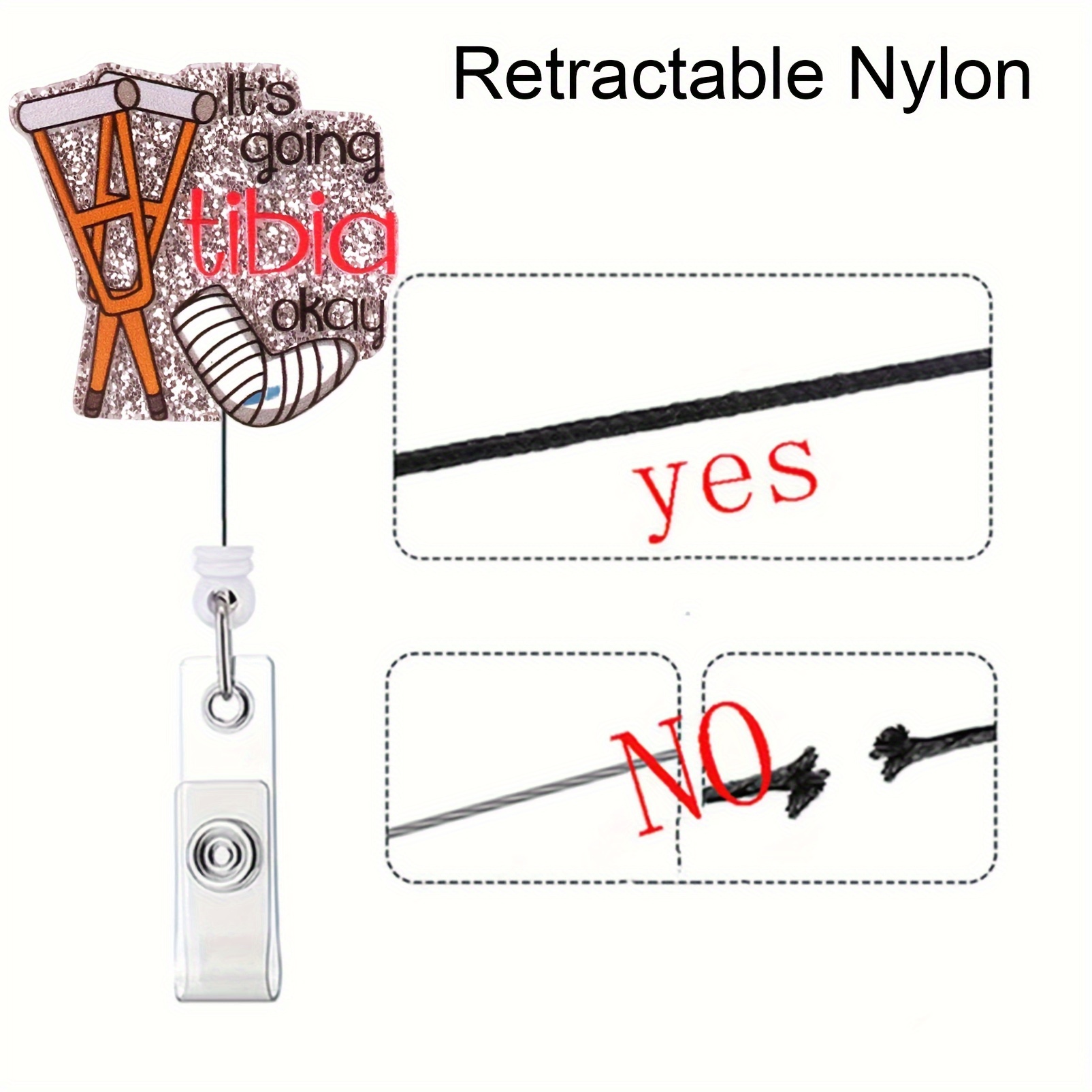 1pc Nurse Retractable Badge Reel with Clip I'm Stuck On You ID Badge Holder Cute Bandaid Badge Funny Brown Glitter Badge Reel Gift for Rn LPN Cna