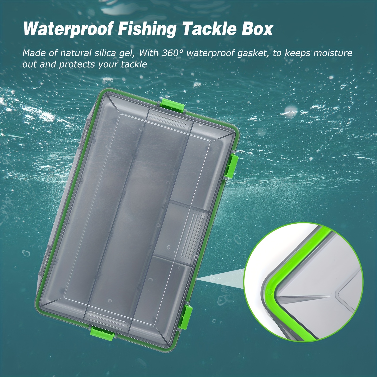 Waterproof Fishing Tackle Box Removable Dividers Keep Bait - Temu Canada