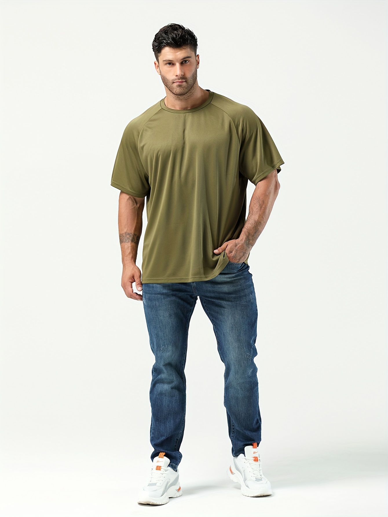 plus size men' t shirt casual comfy crew neck short - Temu