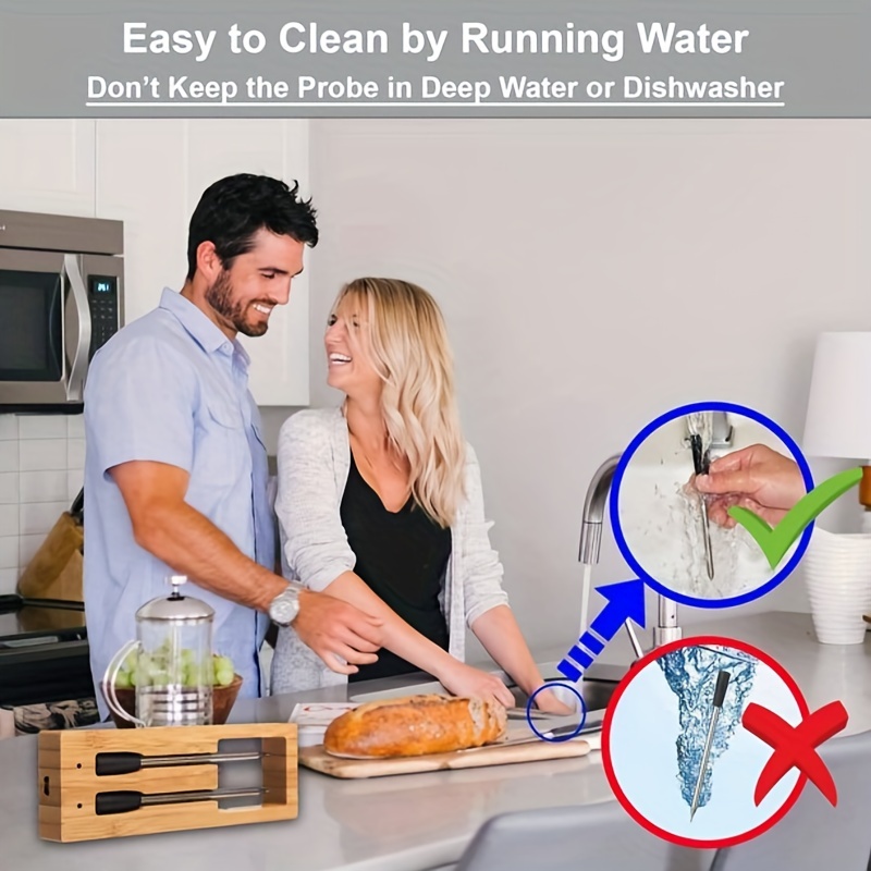 Advanced Digital Waterproof Dishwasher Safe Meat Thermometer, Min