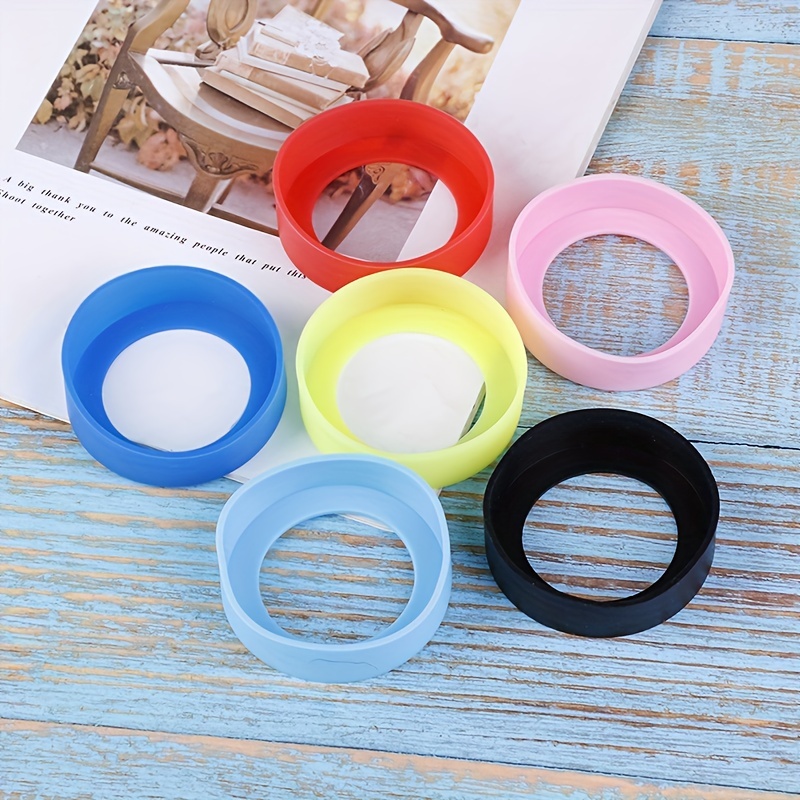 1pc 6 5cm 2 56in silicone round non slip bottle cover mug cup bottom protective sleeve details 1