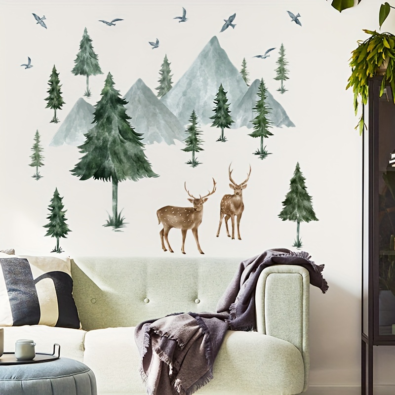 Mountain Forest Pine Trees Sticker