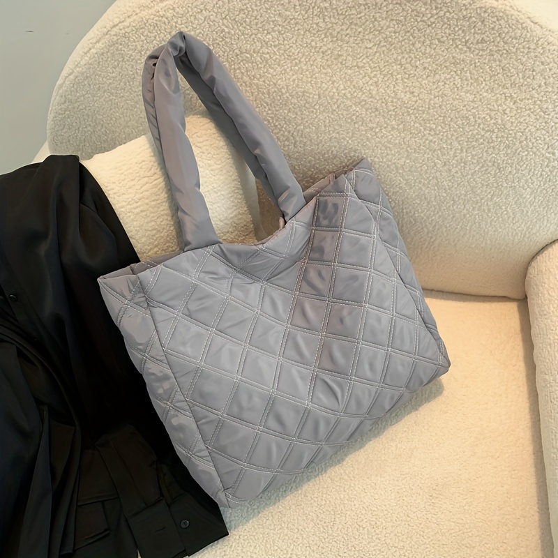 Grey quilted shoulder discount bag