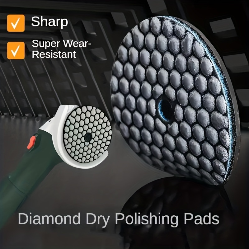 

7pcs Set Diamond Dry Grinding Disc Polishing Floor Countertop Marble Granite Concrete Soft Grinding Disc Set Angle Grinder Polishing Disc 4''