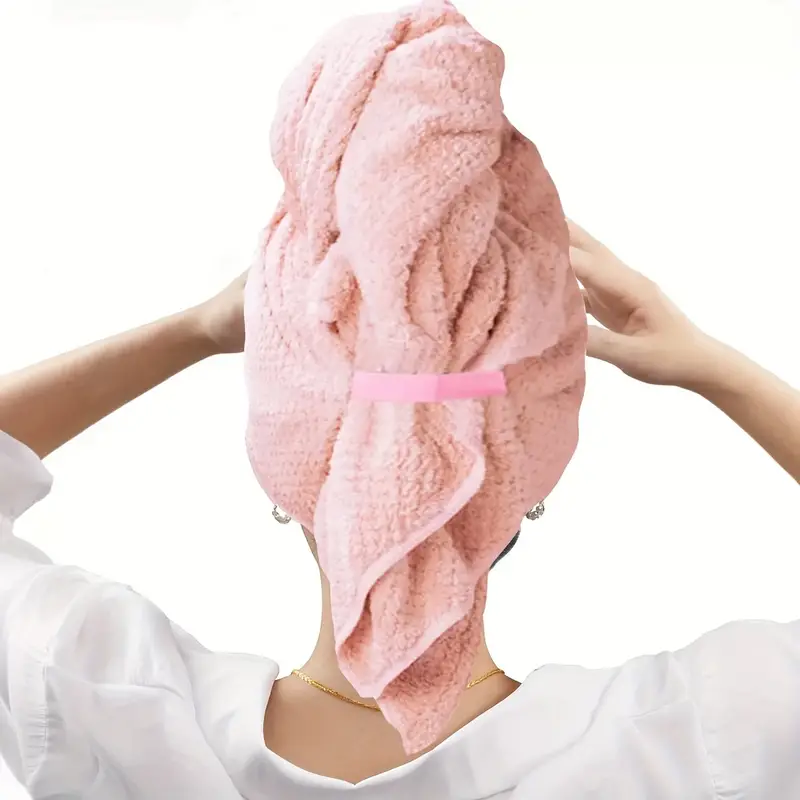 Grande asciugamano in microfibra per capelli avvolgere per le donne Asciugamano  per capelli anticrespo con cinturino elastico Turbanti per capelli ad  asciugatura rapida Super morbidi asciugamani avvolgenti