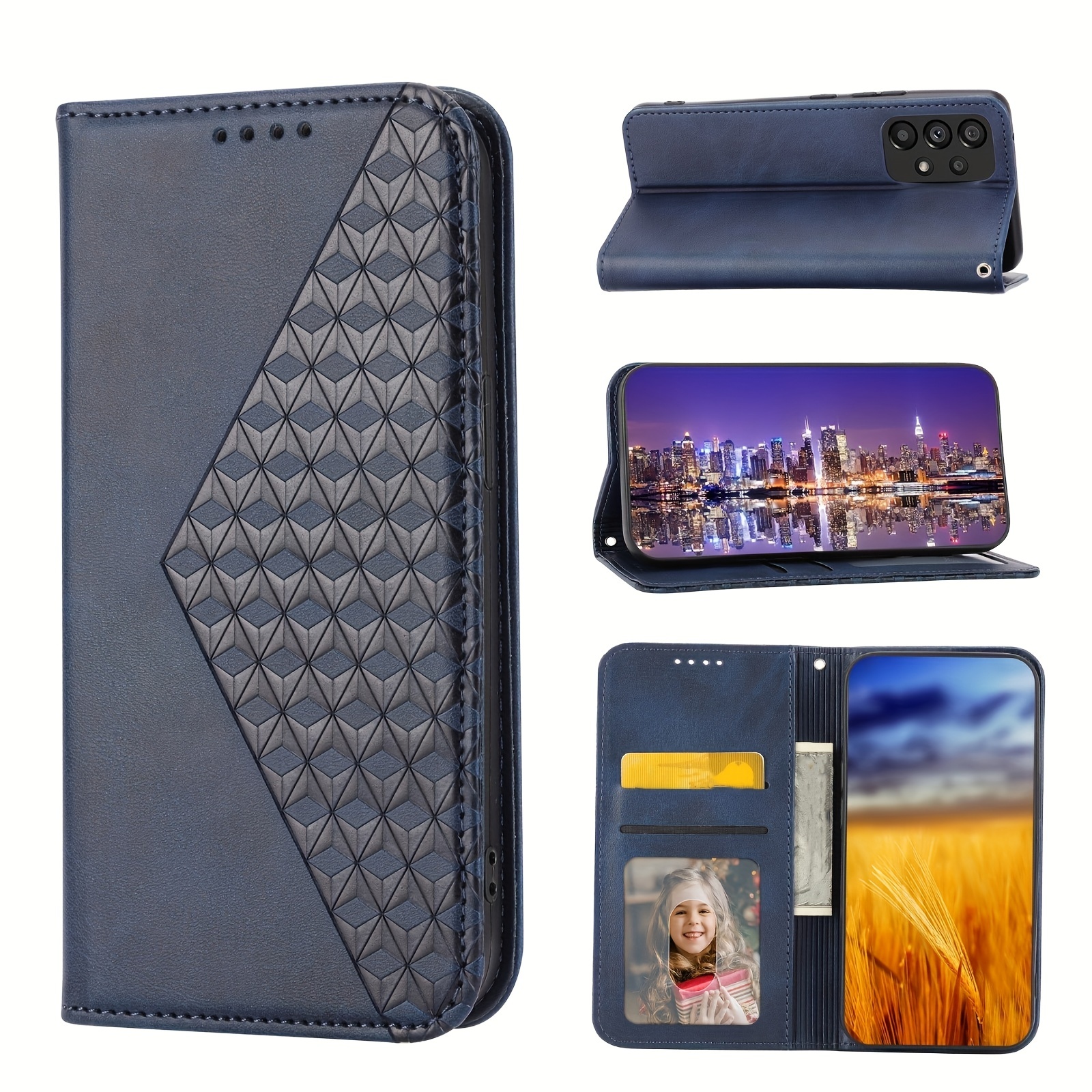 Case Galaxy A14 Funda Luxury Vintage Leather Skin - Temu