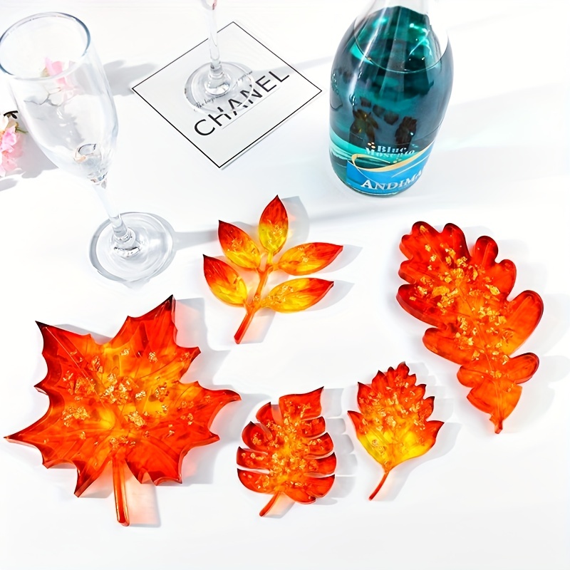 Diy Coaster Mold Leaf Maple Mold Coaster Resin Silicone Dripping Glue Mold  Easy Demoulding Cleaning Easy Reuse Three Shapes Are Available - Temu Mexico