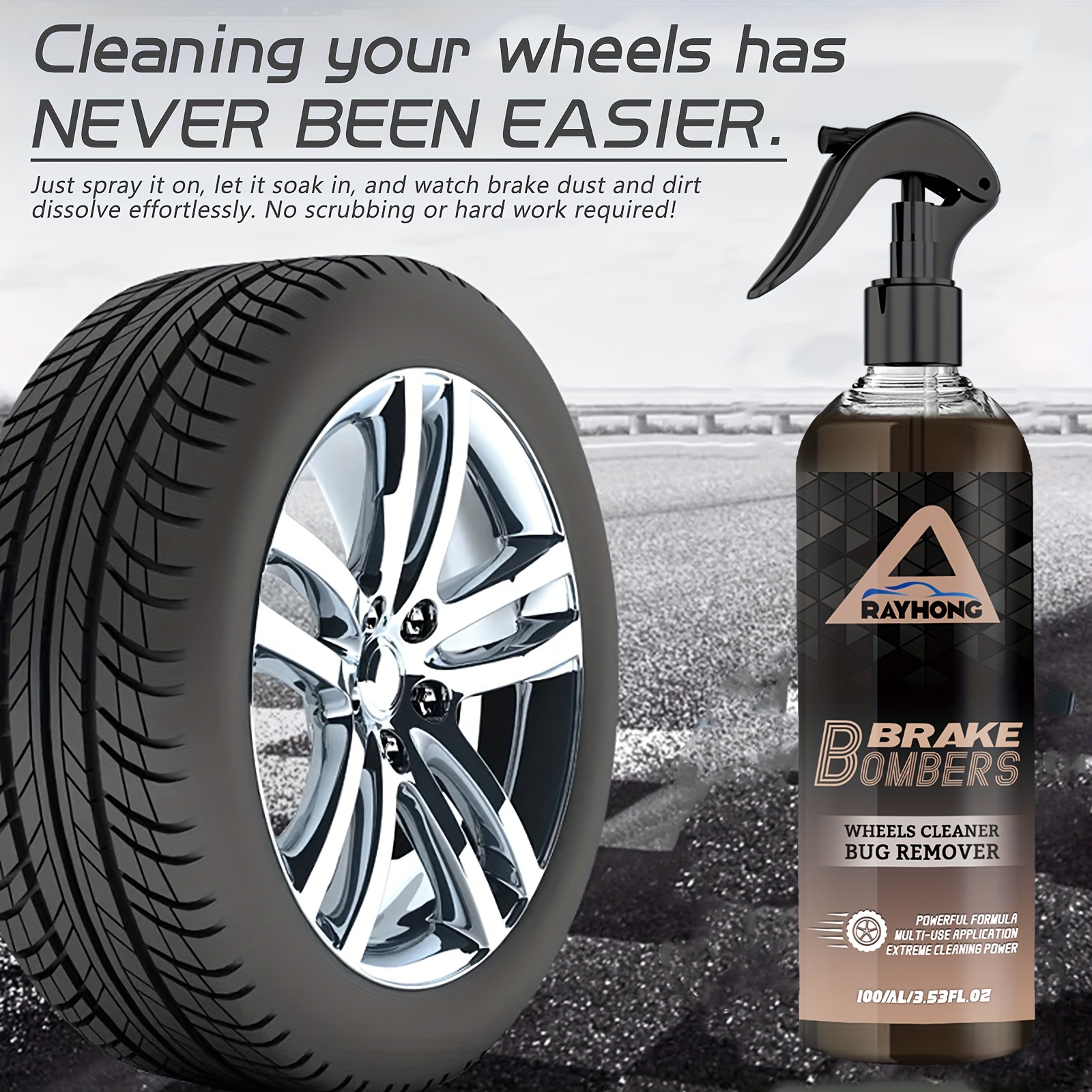 Stealth Garage Brake Bomber Non-Acid Wheel Cleaner, Perfect for Cleaning  Wheels