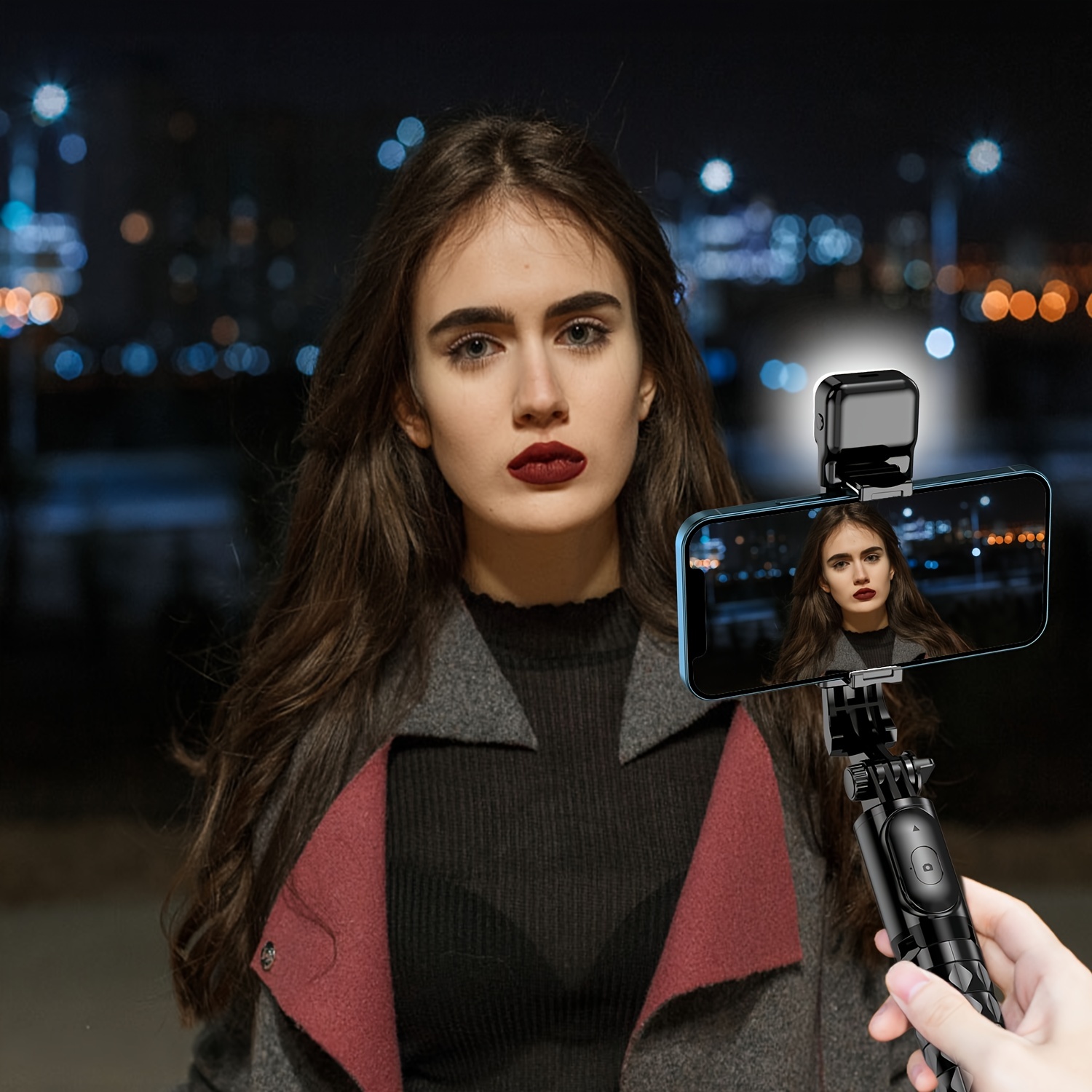 Wireless Selfie Stick Trípode Con Luz De Relleno Para - Temu Chile