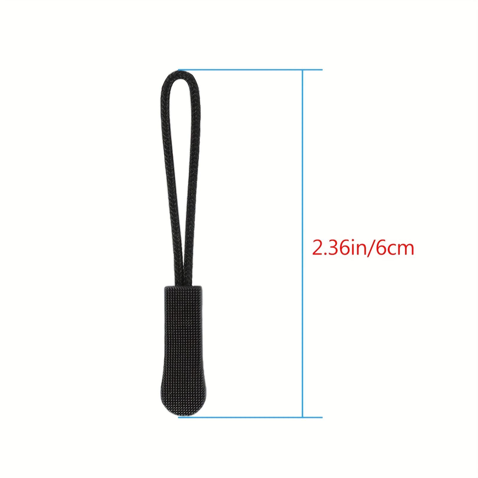 Nylon Zipper Pulls U Shape Heavy Duty Zipper Tags Black Cord Zipper Pull  Replacements Light Zipper Extension Replacement Straps for Backpack Luggage
