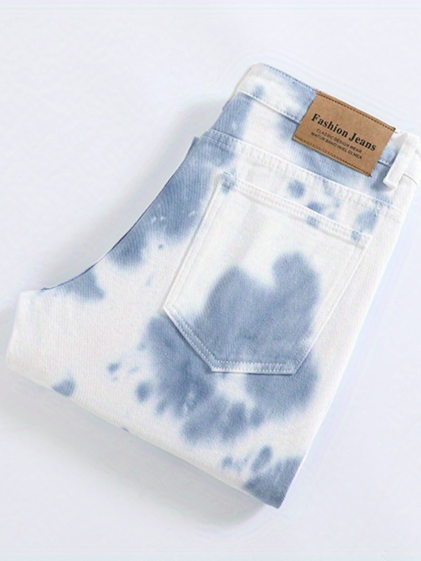 Jeans Fashionable Cool Tie Dye Jeans Men Basic Slim Fit Casual