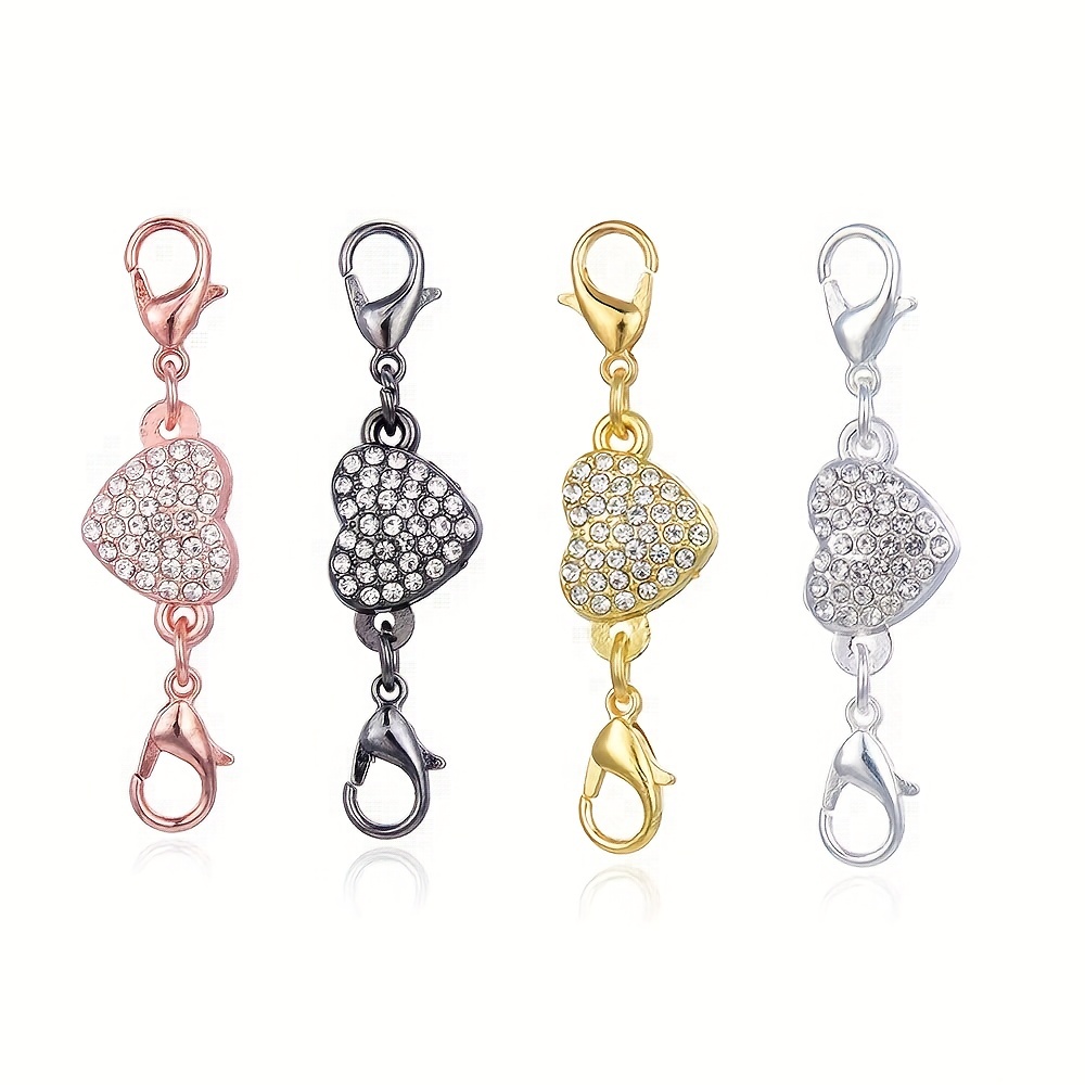 Heart Shaped Magnetic Clasps For Jewelry Golden Silvery - Temu