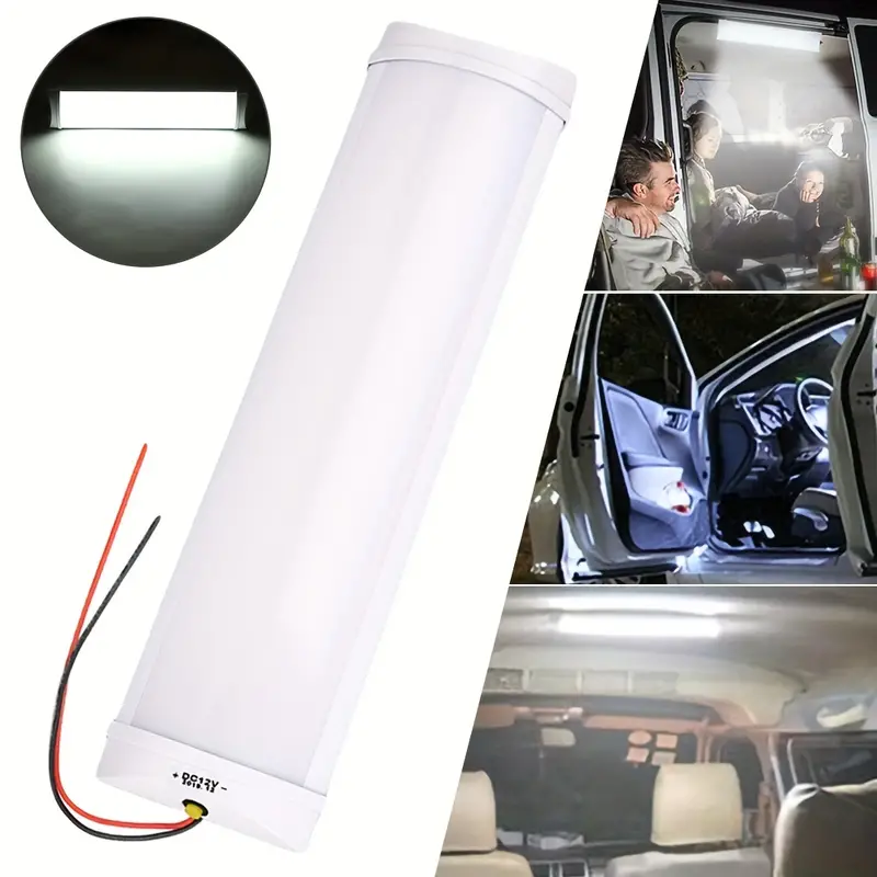 1pc 72 LED 12V Car Interior Led Light Bar White Light Tube With Switch For  Van Lorry Truck RV Camper Boat Indoor Ceiling Lights