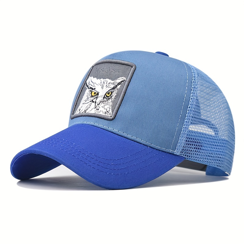 Animal Embroidered Baseball Cap Hip Hop Peaked Mesh Cap