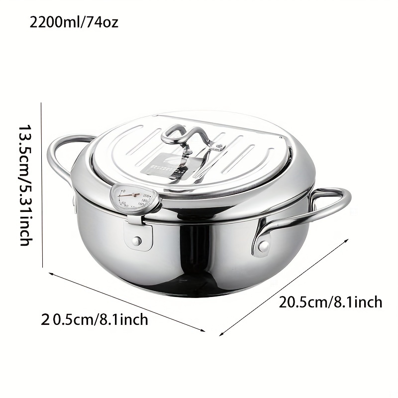 Deep Frying Pot with a Thermometer and a Lid – Kitchen Swags