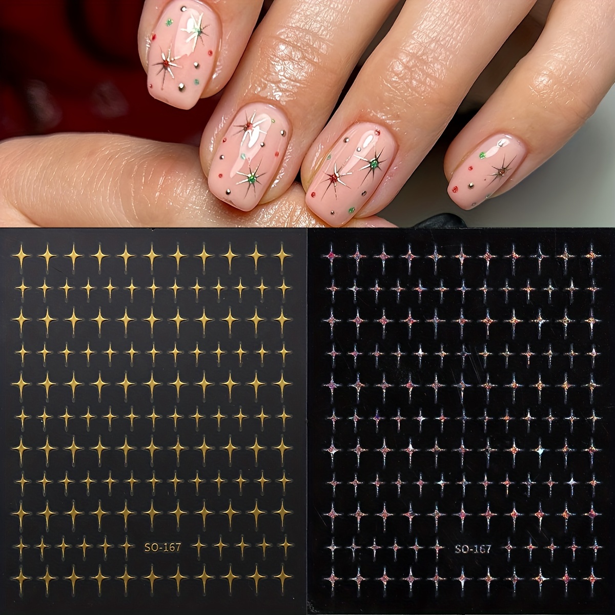 4 Boîtes En forme de coeur Nail Sequins Glitter,Paillette Ongles Nail Art  Holographique,Saint-Valentin Autocollant Art DIY Manucure