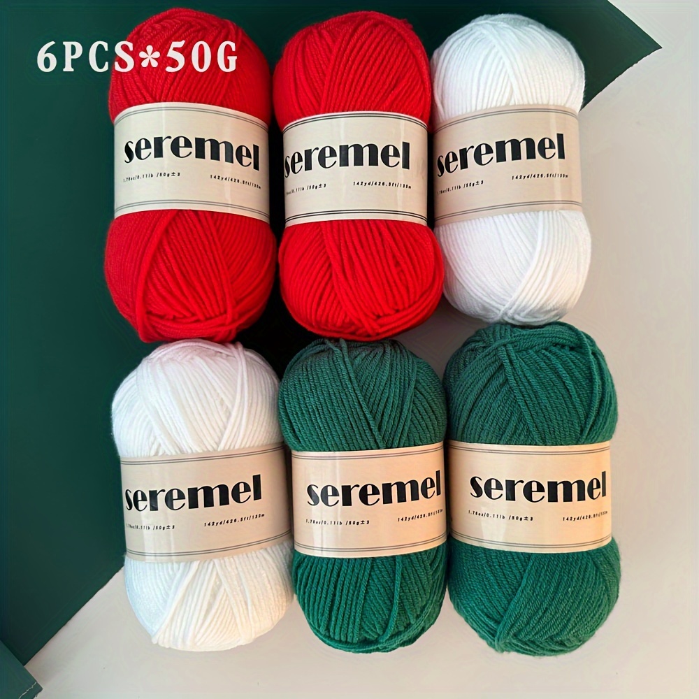 seremel 3 Pieces Crochet Yarn Total 150g (426 Yards), Multi-Color 4-ply  Acrylic Yarn Skeins, Yarn for Crocheting and Knitting (Hot Red)