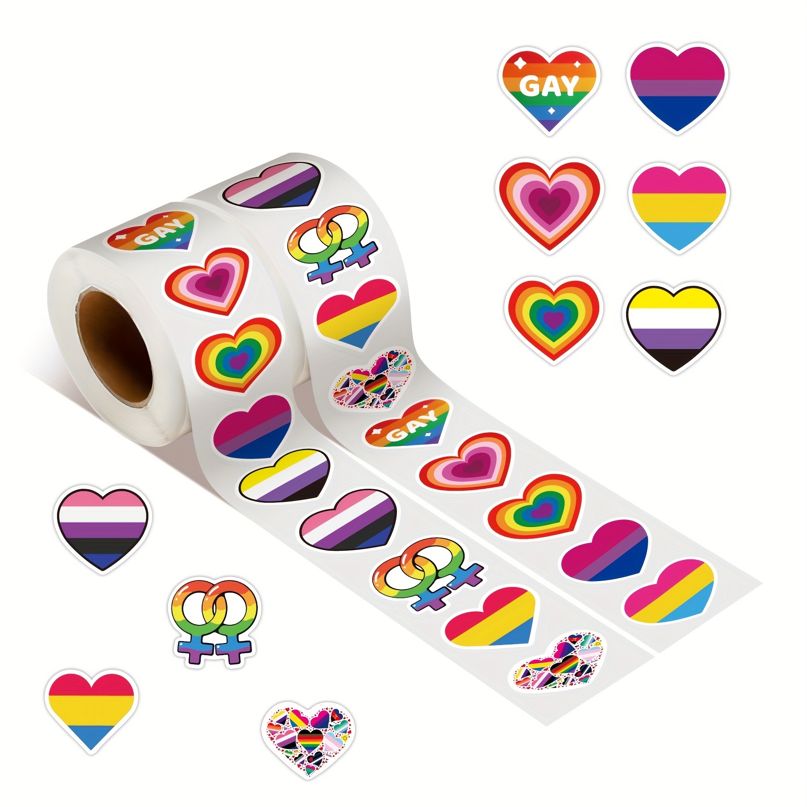 Gay Pride Rainbow Flag Heart Sticker LGBT Cup Laptop Car Window Bumper 4  Decal