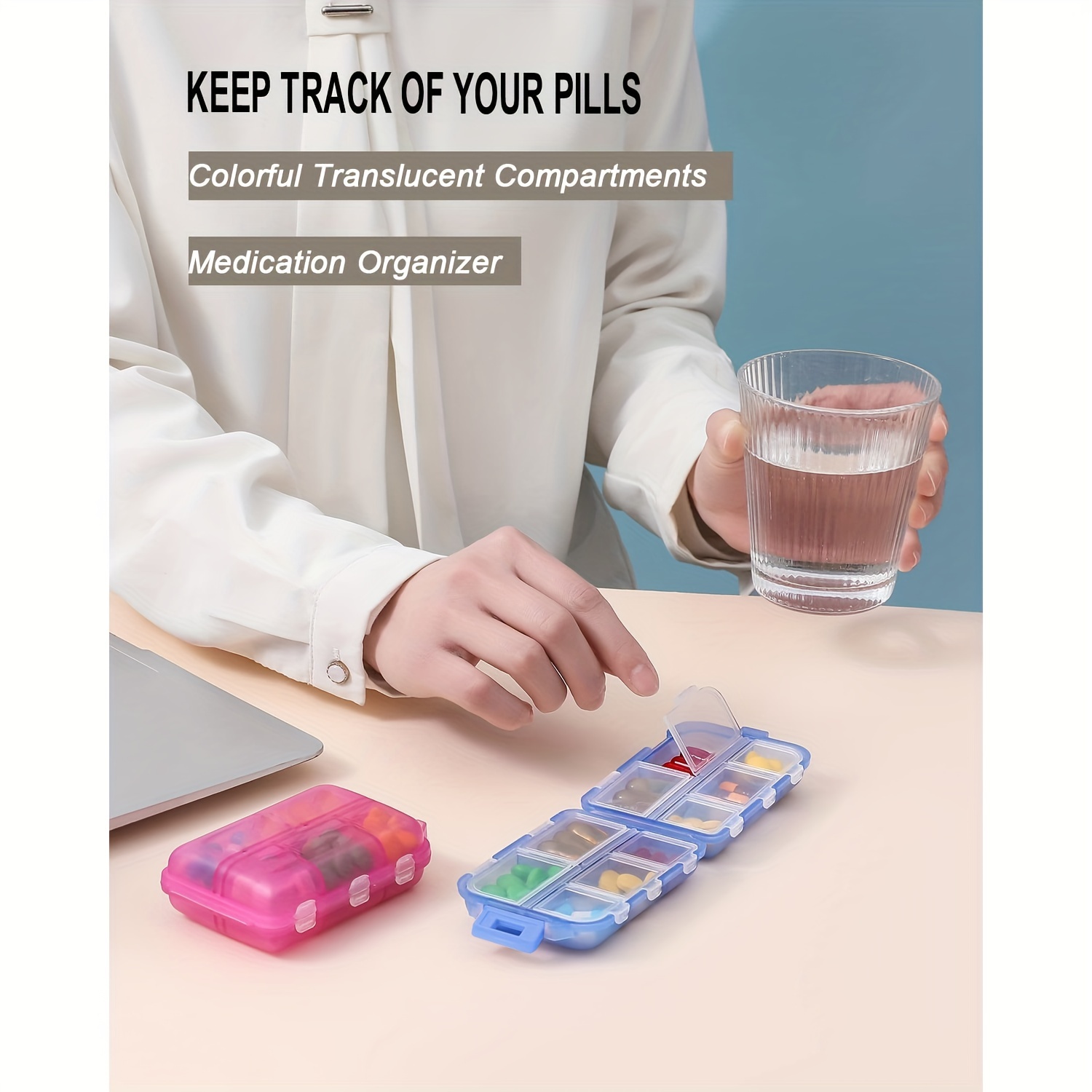 Weekly Pill Organizer Box 7 Day Pill Box Stylish Pill Box Shock Resistant Medicine  Organizer Dispenser Portable Weekly Take Pill Box