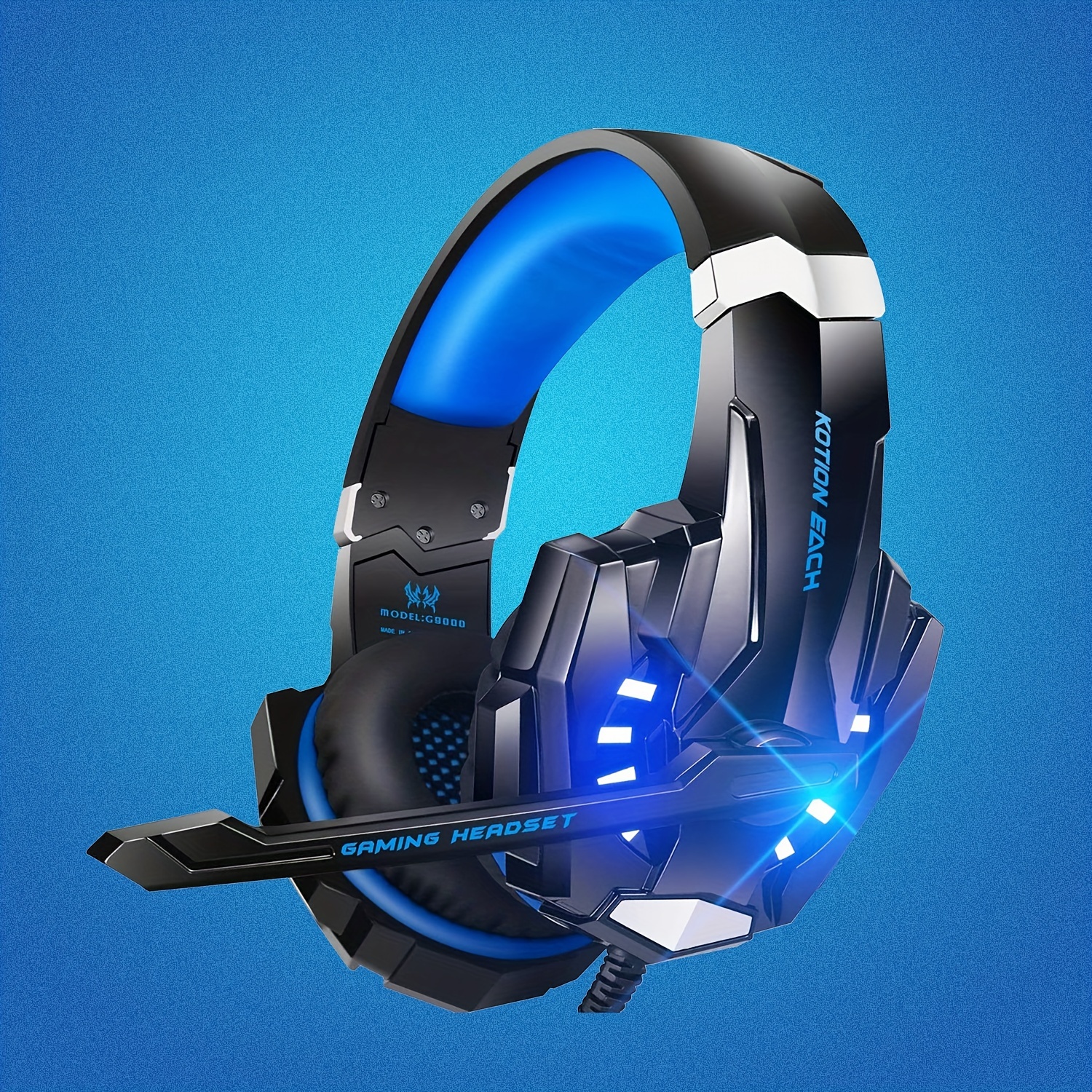 

G9000 Stereo Gaming Headset For Ps4 Pc 1 For Ps5 Controller, Noise Cancelling Over Ear Headphones With Mic, Led Light, Bass Surround, Soft Memory Earmuffs For Laptop Nes Games