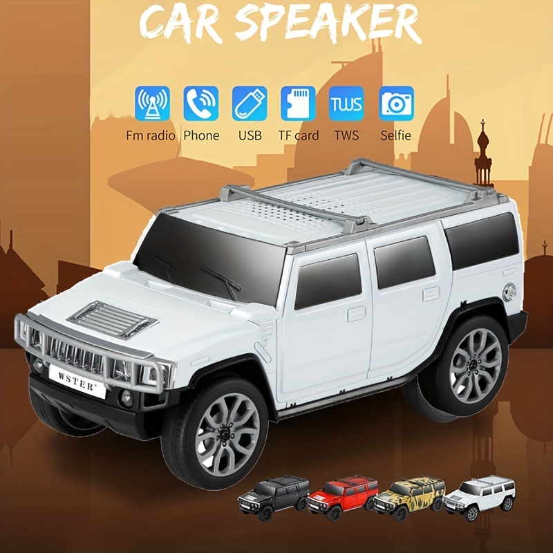 new business car model portable wireless stereo speaker front and rear lights can flash bt playback read flash drive tf card fm radio selfie tws